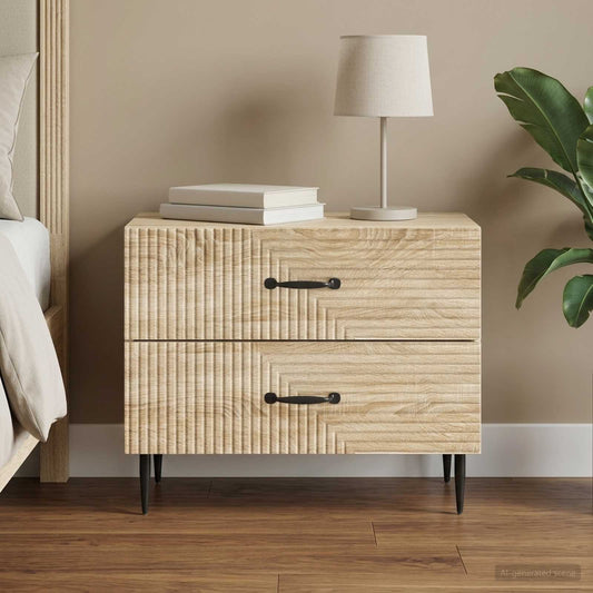vidaXL Κομοδίνο Sonoma Δρυς 62 x 34,5 x 47,5 εκ Επεξεργασμένο Ξύλο