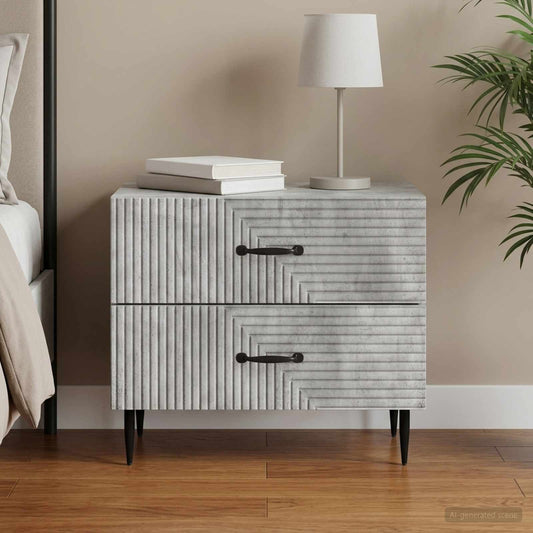 vidaXL Κομοδίνο με συρτάρι Γκρι Σκυροδέματος 62 x 34,5 x 47,5 εκ