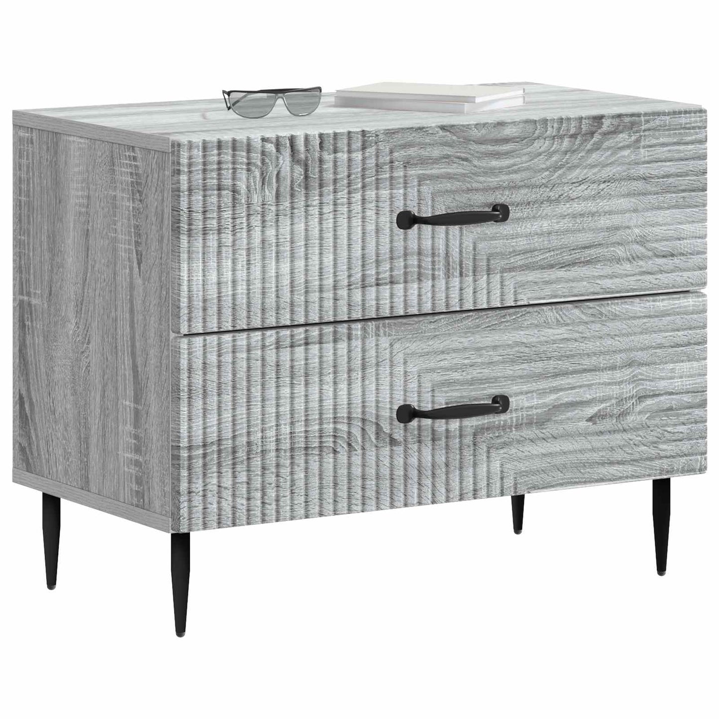 vidaXL Κομοδίνο Γκρι Sonoma 62 x 34,5 x 47,5 εκ Επεξεργασμένο Ξύλο