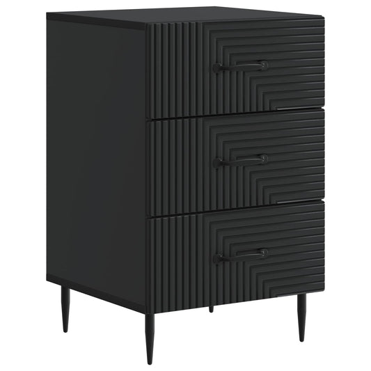 vidaXL Κομοδίνο με συρτάρι Μαύρο 43 x 41 x 66,5 εκ. Επεξεργασμένο Ξύλο