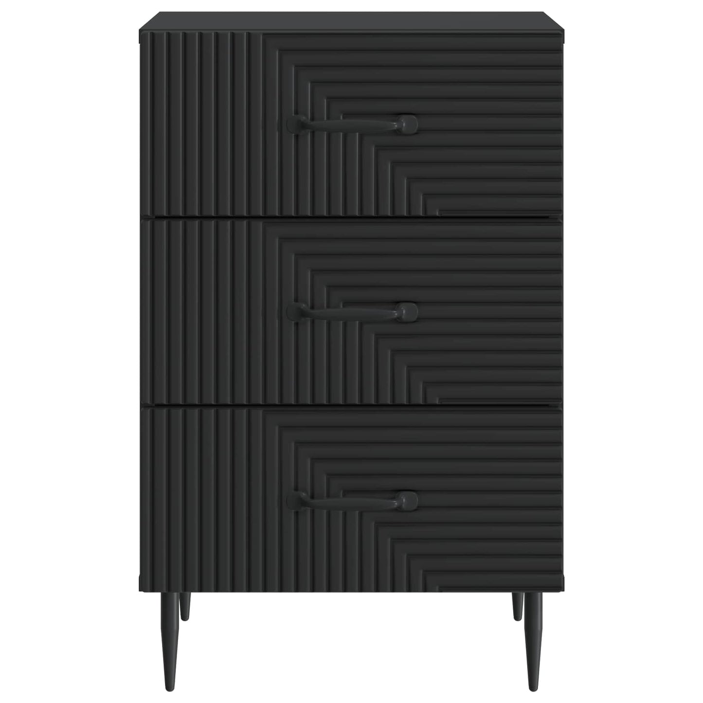 vidaXL Κομοδίνο με συρτάρι Μαύρο 43 x 41 x 66,5 εκ. Επεξεργασμένο Ξύλο