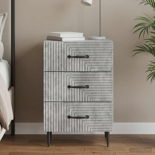 vidaXL Κομοδίνο με συρτάρι Γκρι Σκυροδέματος 43 x 41 x 66,5 εκ.