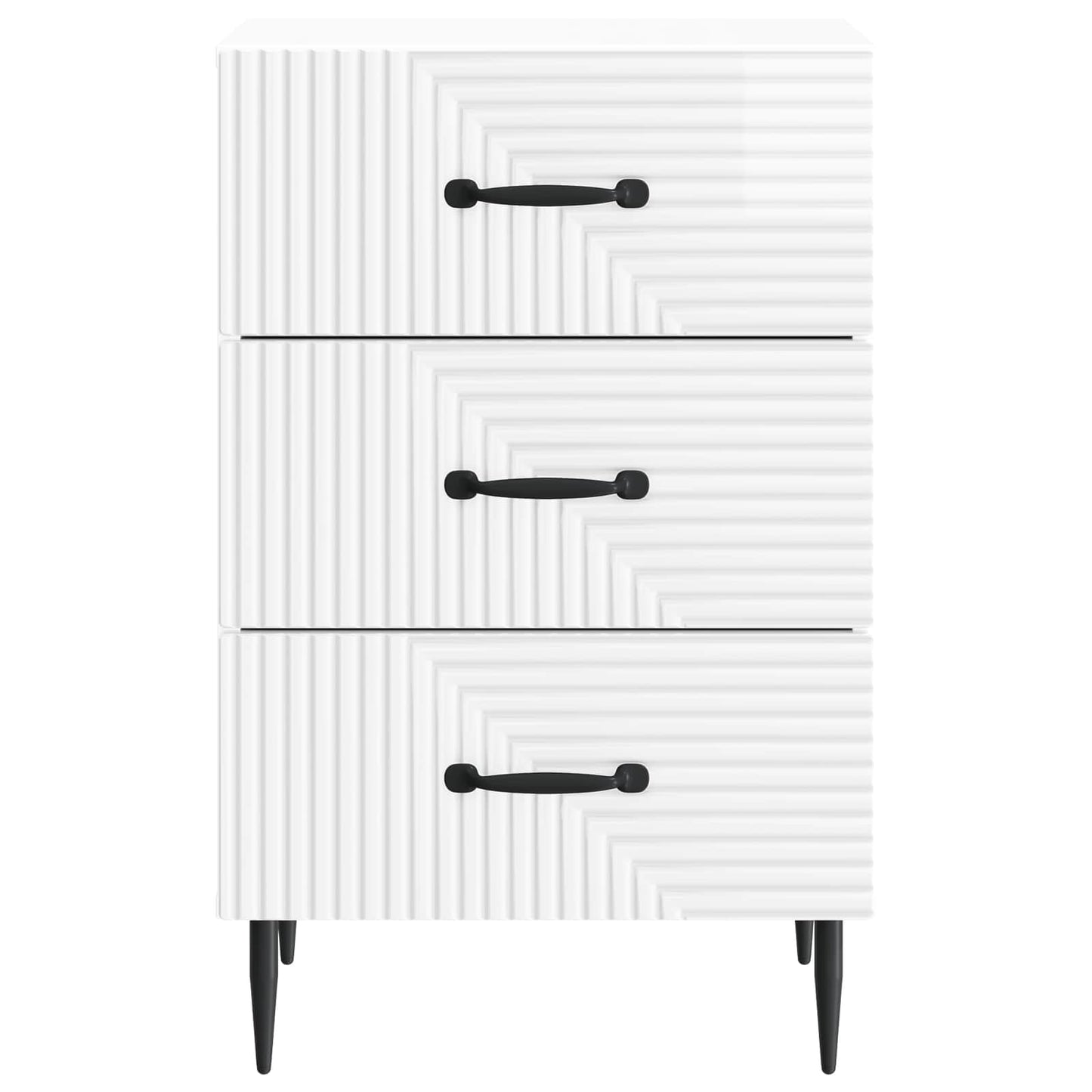 vidaXL Κομοδίνο Γυαλιστερό Λευκό 43 x 41 x 66,5 εκ. Επεξεργασμένο Ξύλο