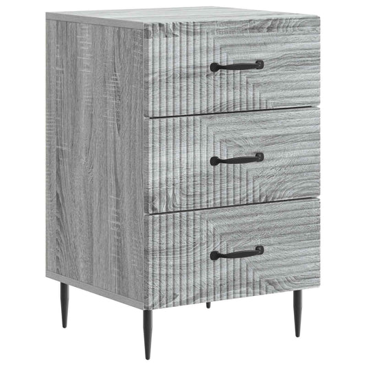 vidaXL Κομοδίνο Γκρι Sonoma 43 x 41 x 66,5 εκ. Επεξεργασμένο Ξύλο