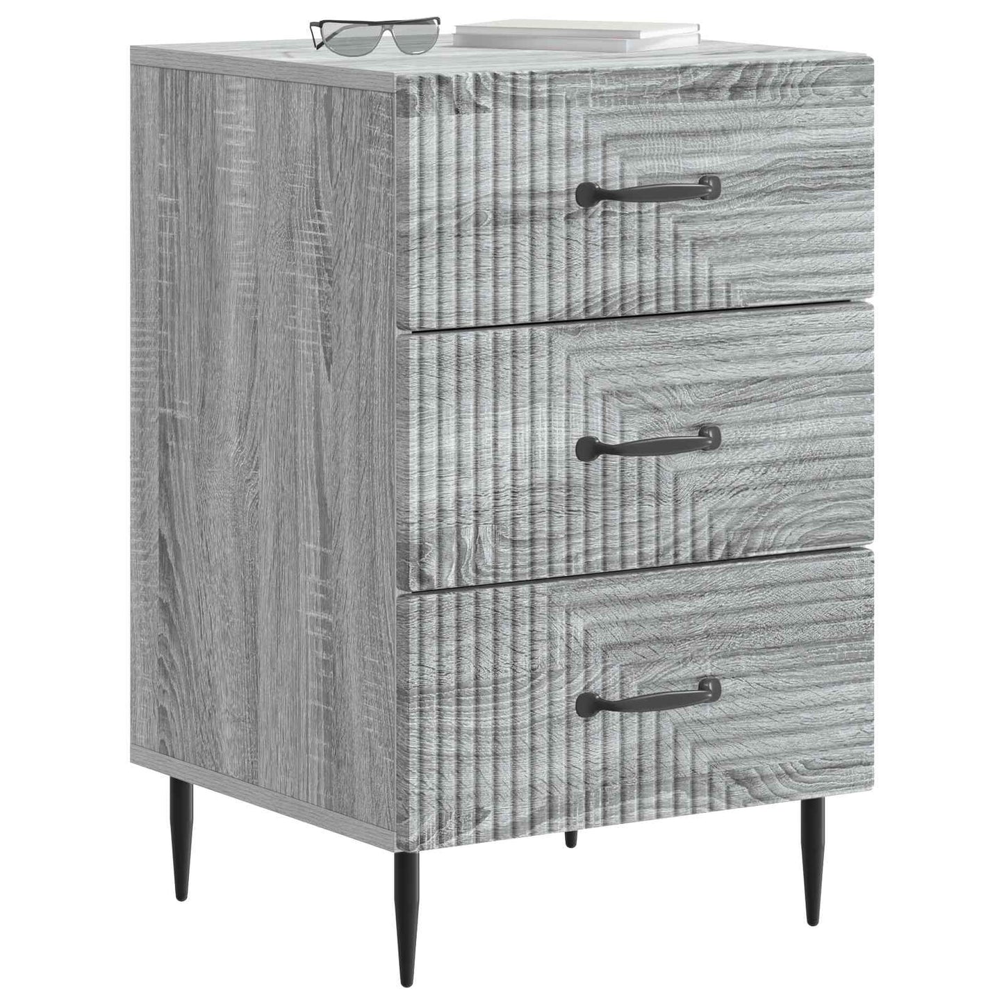 vidaXL Κομοδίνο Γκρι Sonoma 43 x 41 x 66,5 εκ. Επεξεργασμένο Ξύλο
