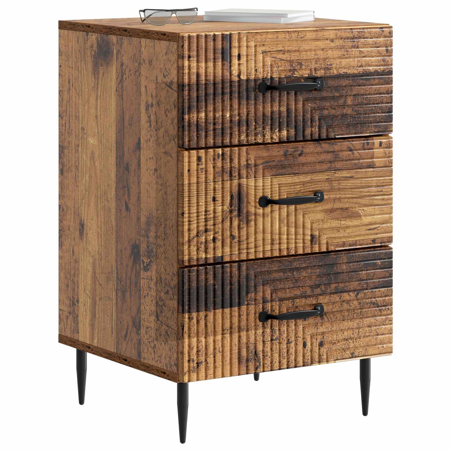 vidaXL Κομοδίνο Παλαιωμένο ξύλο 43 x 41 x 66,5 εκ. Επεξεργασμένο Ξύλο