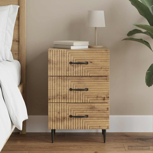 vidaXL Κομοδίνο Artisan Δρυς 43 x 41 x 66,5 εκ. Επεξεργασμένο Ξύλο
