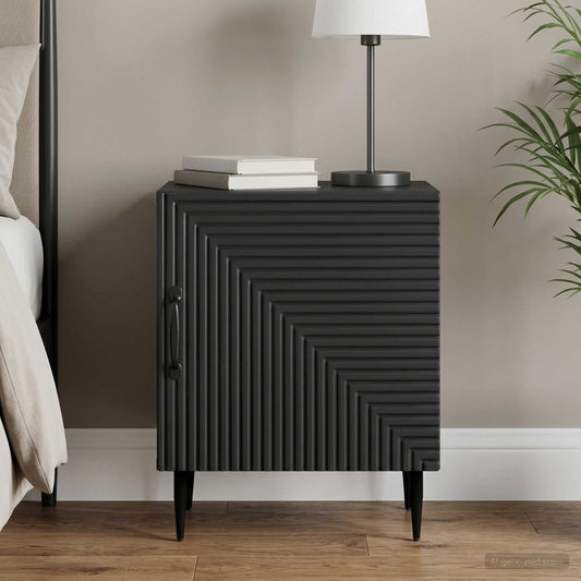 vidaXL Κομοδίνο Μαύρο 43 x 34,5 x 50 εκ Επεξεργασμένο Ξύλο