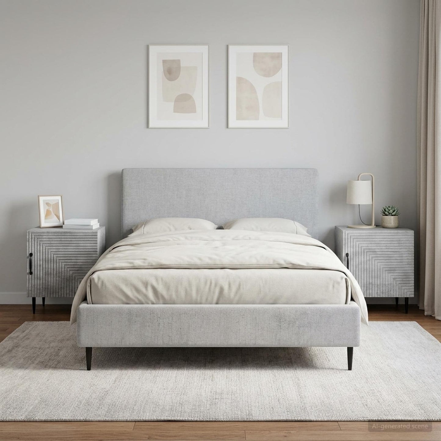 vidaXL Κομοδίνο 2 τμχ. Γκρι Σκυροδέματος 43 x 34,5 x 50 εκ