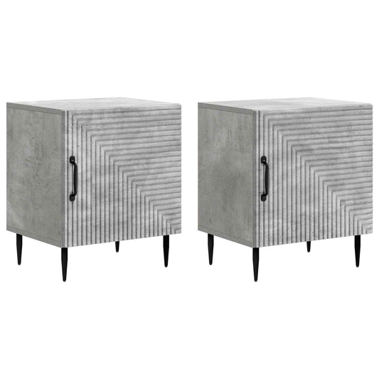 vidaXL Κομοδίνο 2 τμχ. Γκρι Σκυροδέματος 43 x 34,5 x 50 εκ