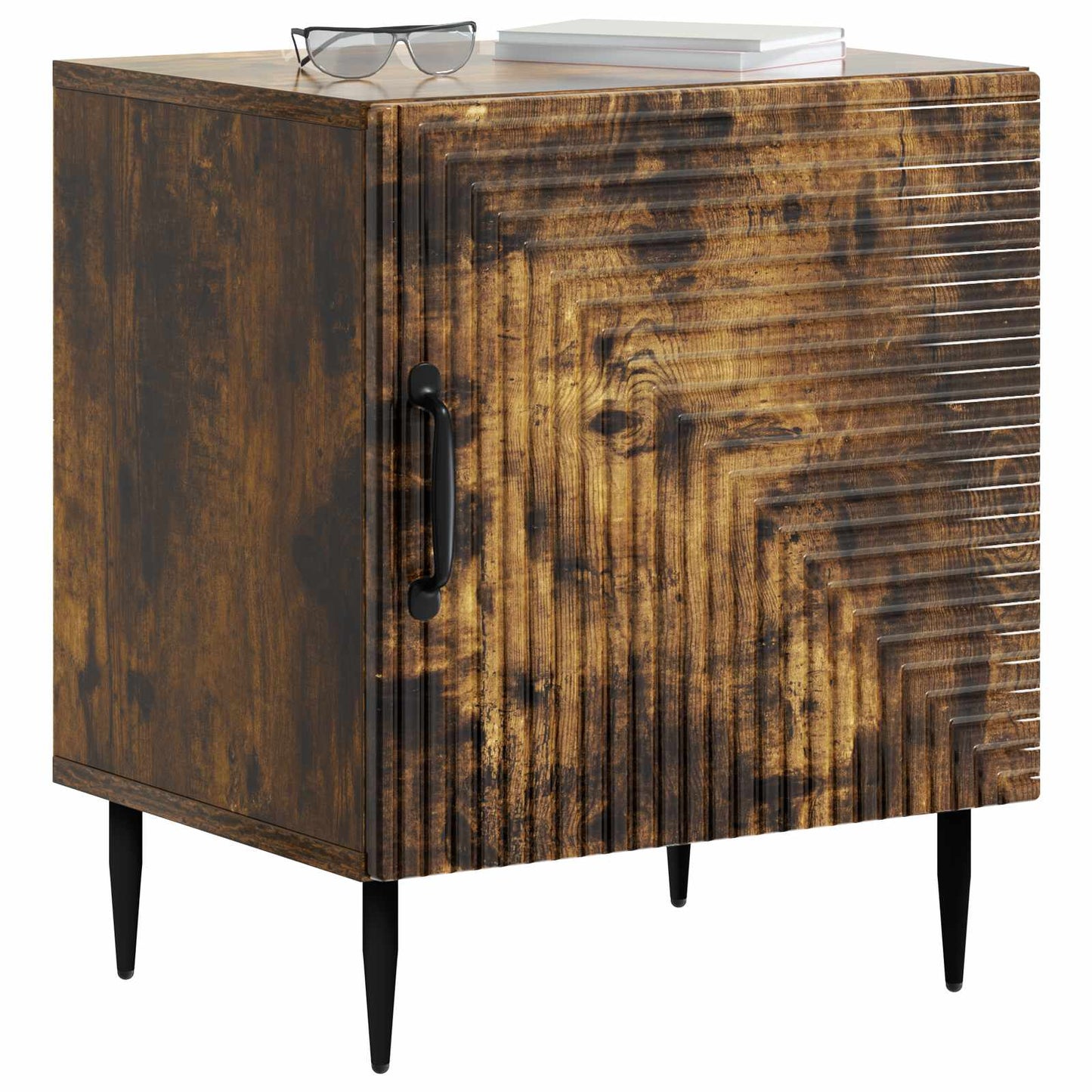 vidaXL Κομοδίνο 2 τμχ. Καπνισμένο Ξύλο Δρυός 43 x 34,5 x 50 εκ
