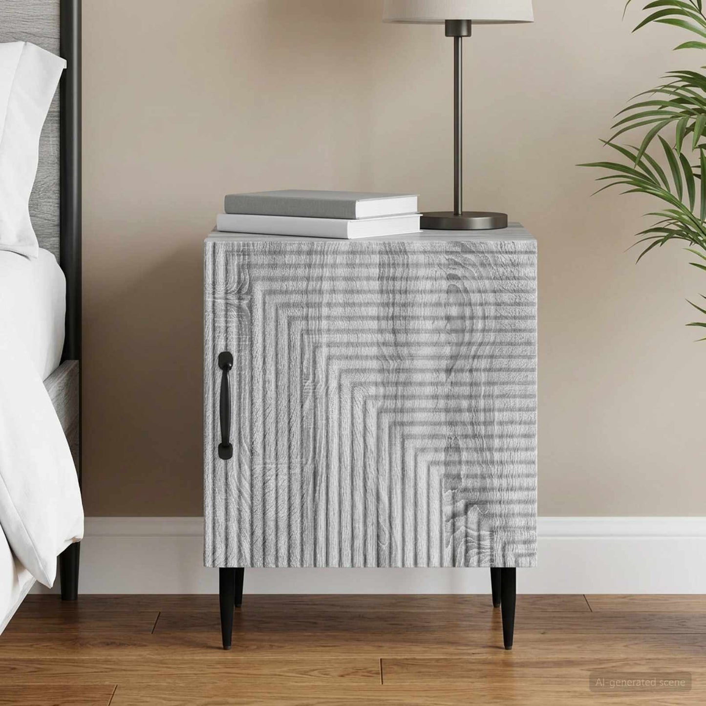 vidaXL Κομοδίνο Γκρι Sonoma 43 x 34,5 x 50 εκ Επεξεργασμένο Ξύλο