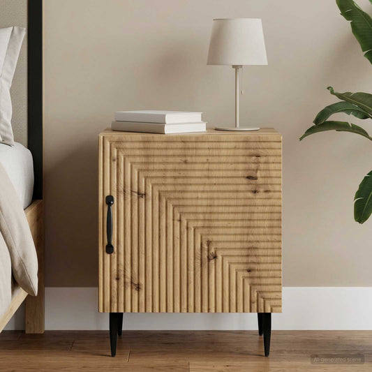 vidaXL Κομοδίνο Artisan Δρυς 43 x 34,5 x 50 εκ Επεξεργασμένο Ξύλο
