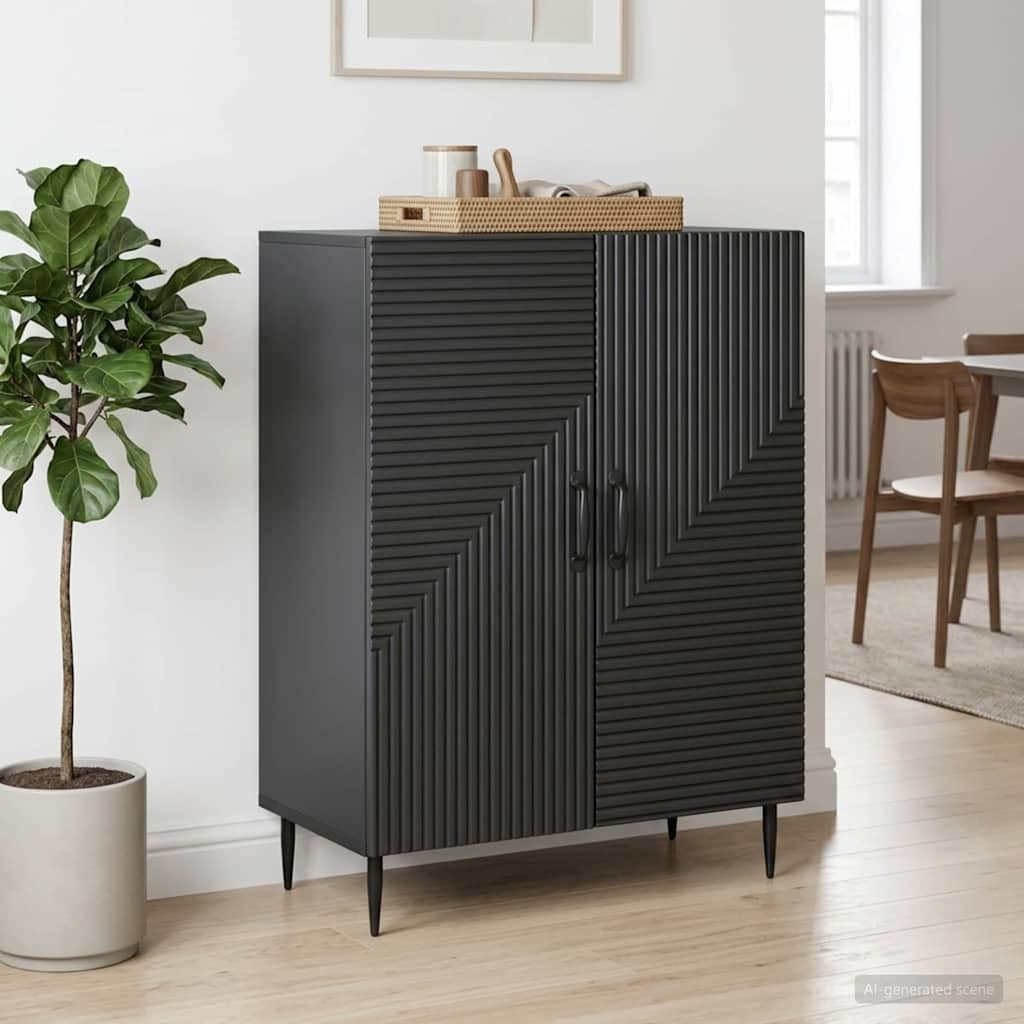 vidaXL Πλαϊνό γραφείο Μαύρο 66 x 34,5 x 89,5 εκ Επεξεργασμένο Ξύλο