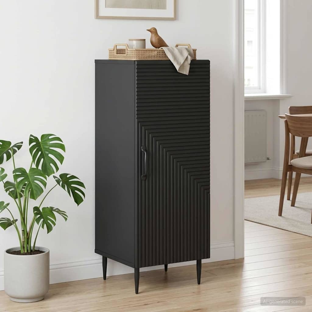 vidaXL Πλαϊνό γραφείο Μαύρο 33 x 34,5 x 89,5 εκ Επεξεργασμένο Ξύλο