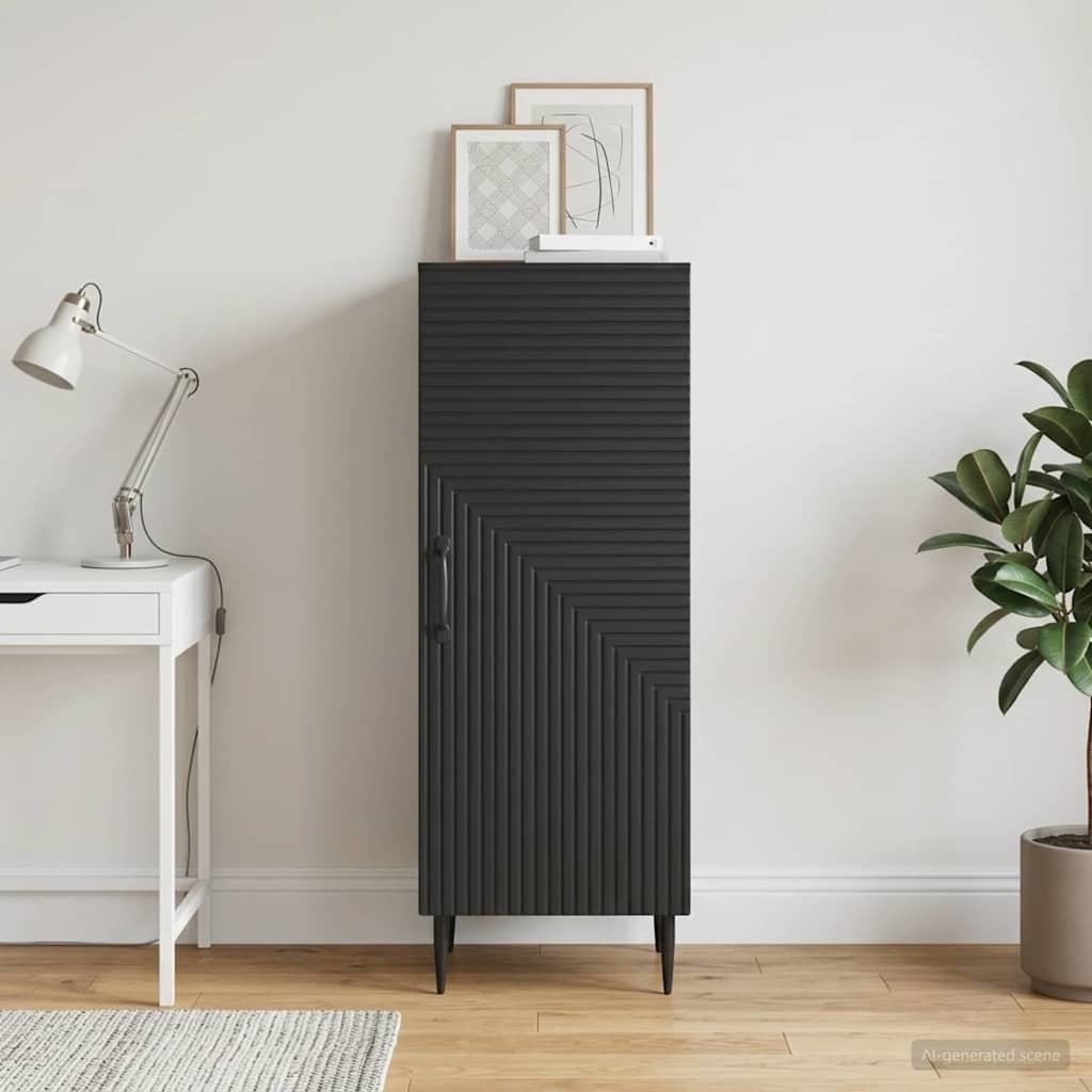 vidaXL Πλαϊνό γραφείο Μαύρο 33 x 34,5 x 89,5 εκ Επεξεργασμένο Ξύλο