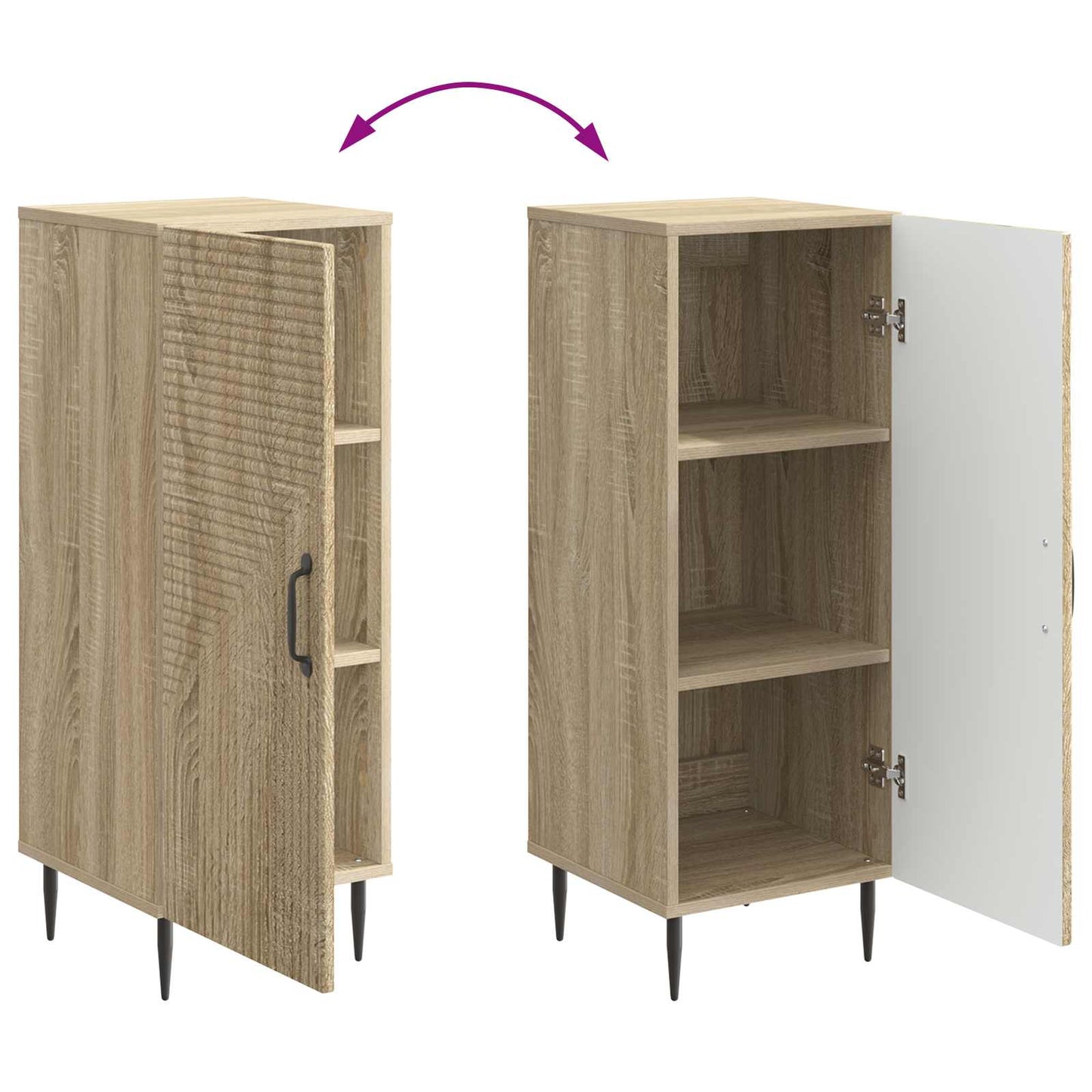 vidaXL Πλαϊνό γραφείο Sonoma Δρυς 33 x 34,5 x 89,5 εκ