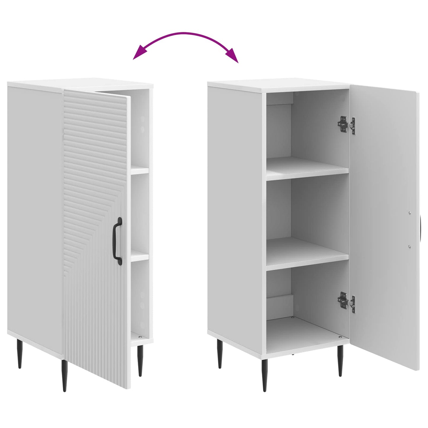 vidaXL Πλαϊνό γραφείο Γυαλιστερό Λευκό 33 x 34,5 x 89,5 εκ