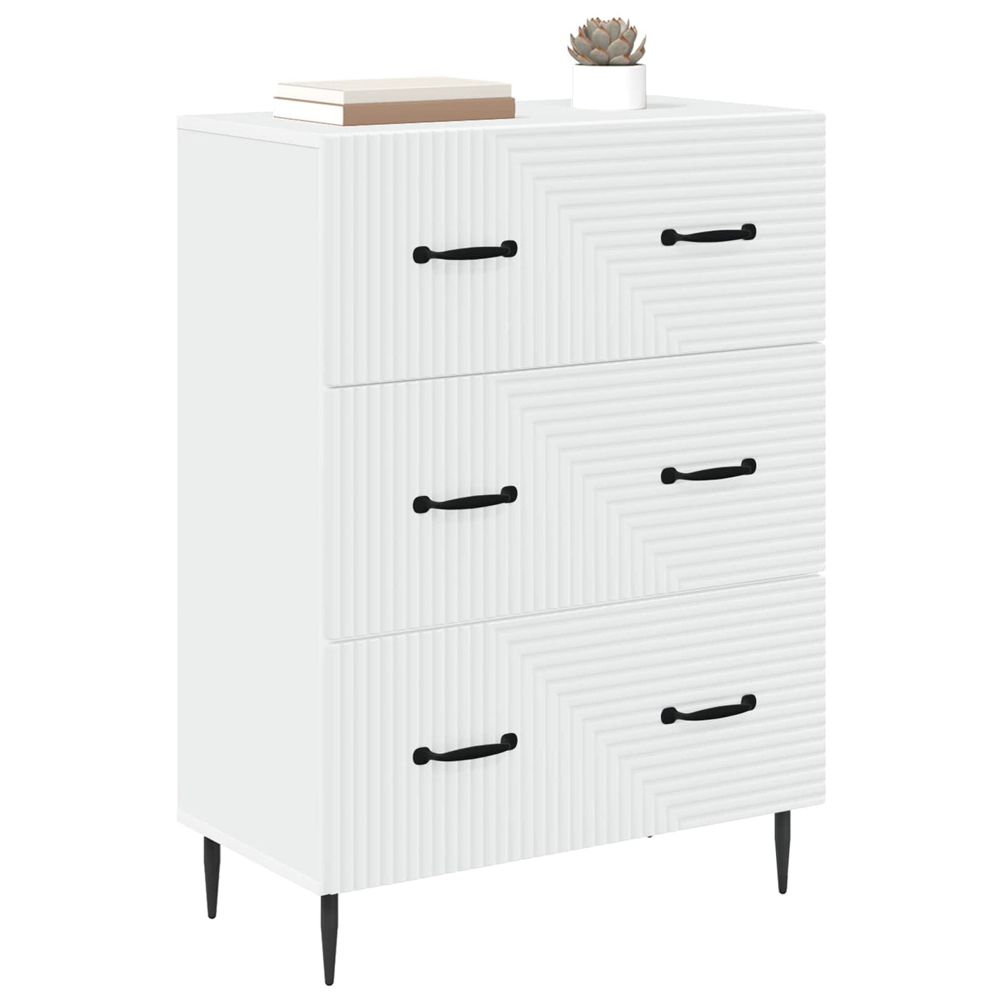 vidaXL Ντουλάπι με Συρτάρια Λευκό 66 x 34,5 x 89,5 εκ