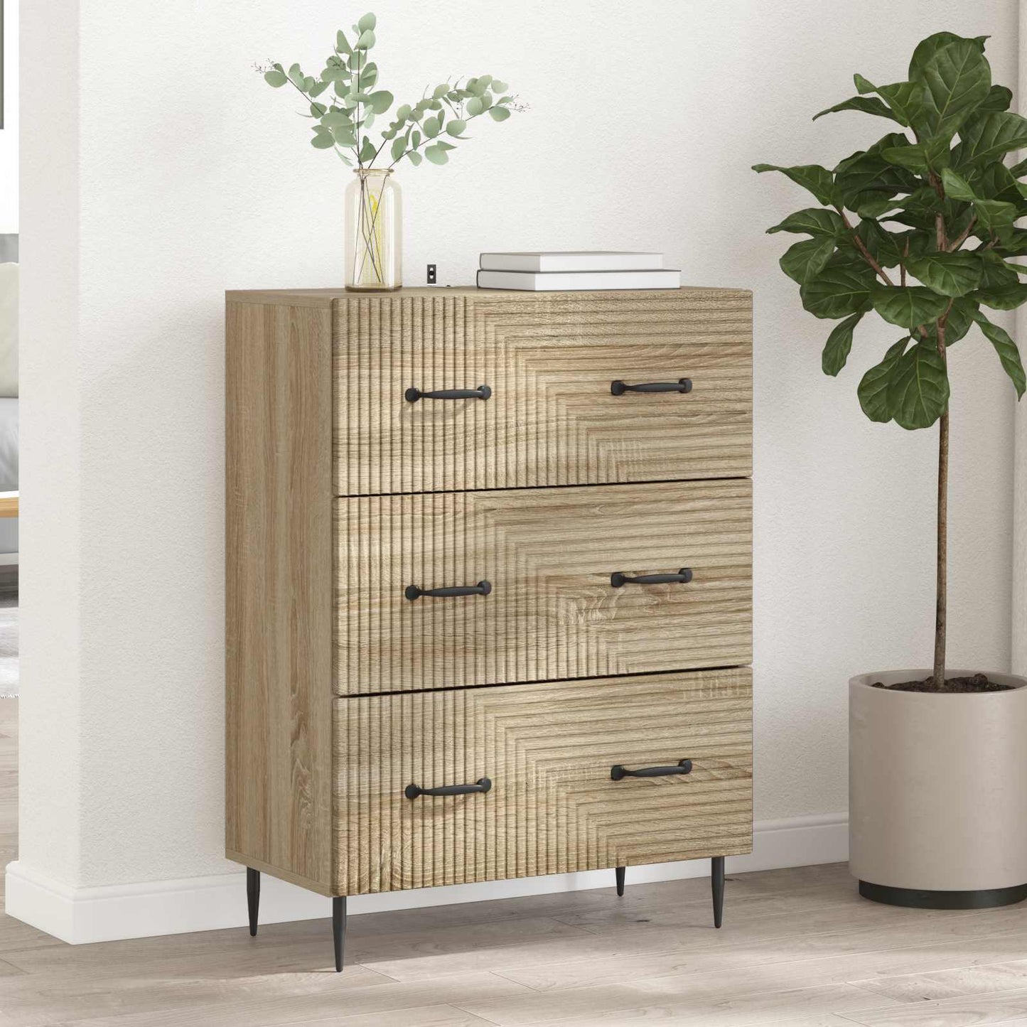 vidaXL Ντουλάπι με Συρτάρια 66 x 34,5 x 89,5 εκ Επεξεργασμένο Ξύλο