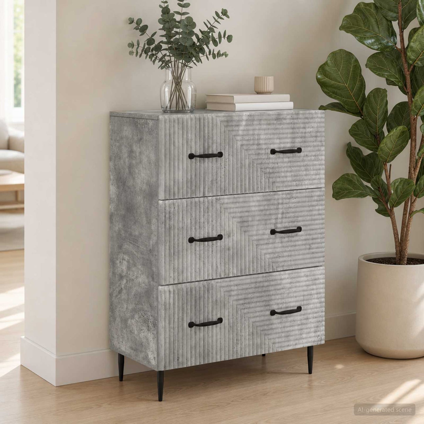 vidaXL Ντουλάπι με Συρτάρια 66 x 34,5 x 89,5 εκ Επεξεργασμένο Ξύλο