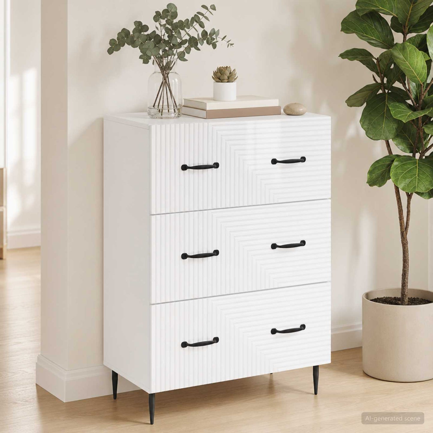 vidaXL Ντουλάπι με Συρτάρια 66 x 34,5 x 89,5 εκ Επεξεργασμένο Ξύλο