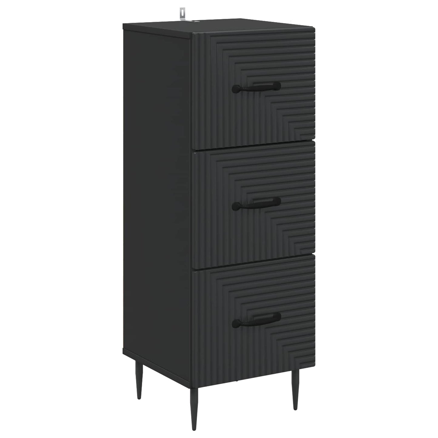 vidaXL Ντουλάπι με Συρτάρια Μαύρο 33 x 34,5 x 89,5 εκ