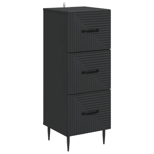 vidaXL Ντουλάπι με Συρτάρια Μαύρο 33 x 34,5 x 89,5 εκ