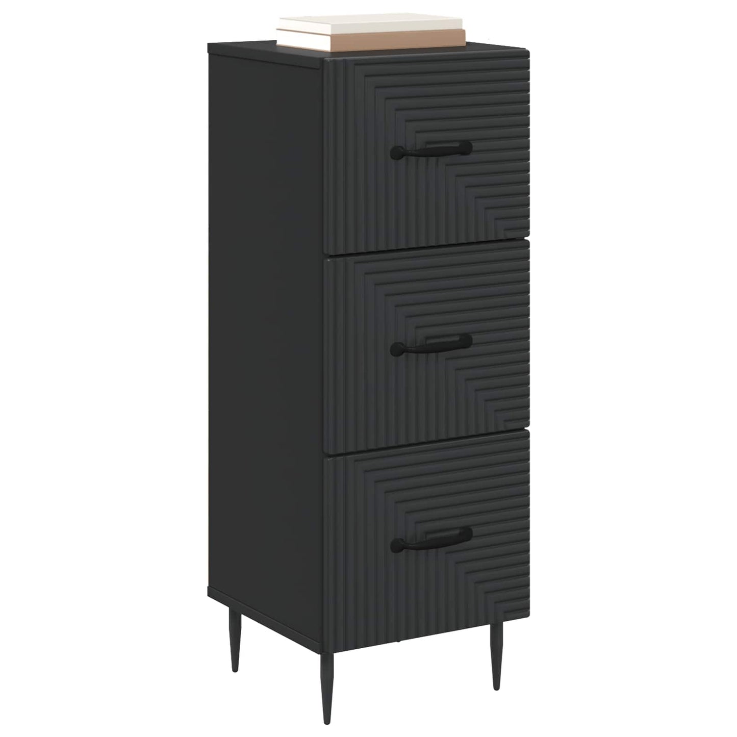 vidaXL Ντουλάπι με Συρτάρια Μαύρο 33 x 34,5 x 89,5 εκ