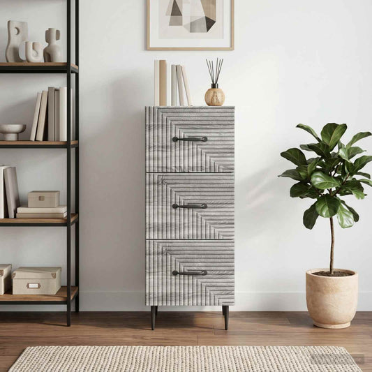 vidaXL Ντουλάπι με Συρτάρια Γκρι Sonoma 33 x 34,5 x 89,5 εκ
