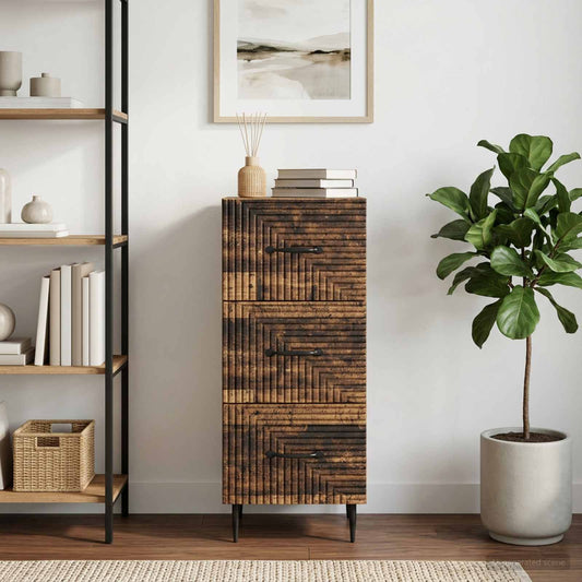 vidaXL Ντουλάπι με Συρτάρια Παλαιωμένο ξύλο 33 x 34,5 x 89,5 εκ