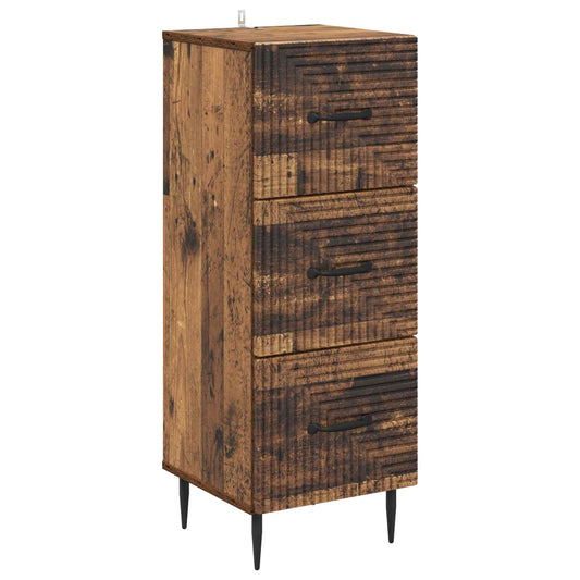 vidaXL Ντουλάπι με Συρτάρια Παλαιωμένο ξύλο 33 x 34,5 x 89,5 εκ