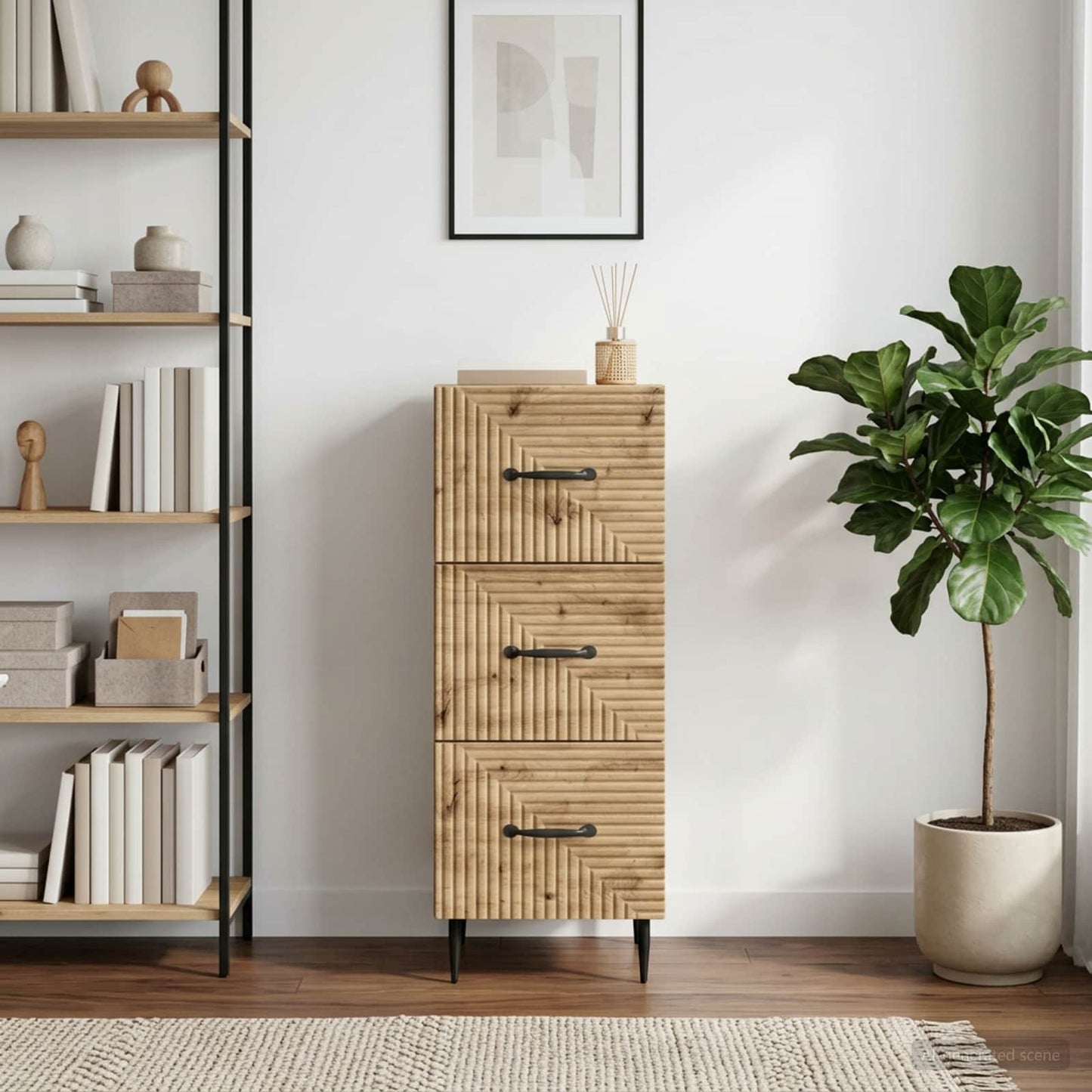 vidaXL Ντουλάπι με Συρτάρια 33 x 34,5 x 89,5 εκ Επεξεργασμένο Ξύλο