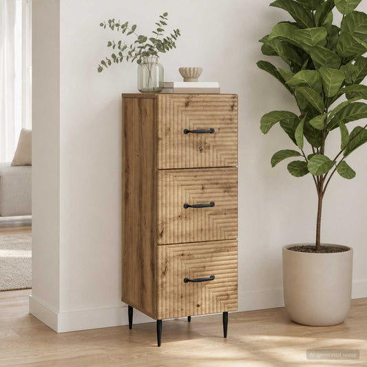 vidaXL Ντουλάπι με Συρτάρια 33 x 34,5 x 89,5 εκ Επεξεργασμένο Ξύλο