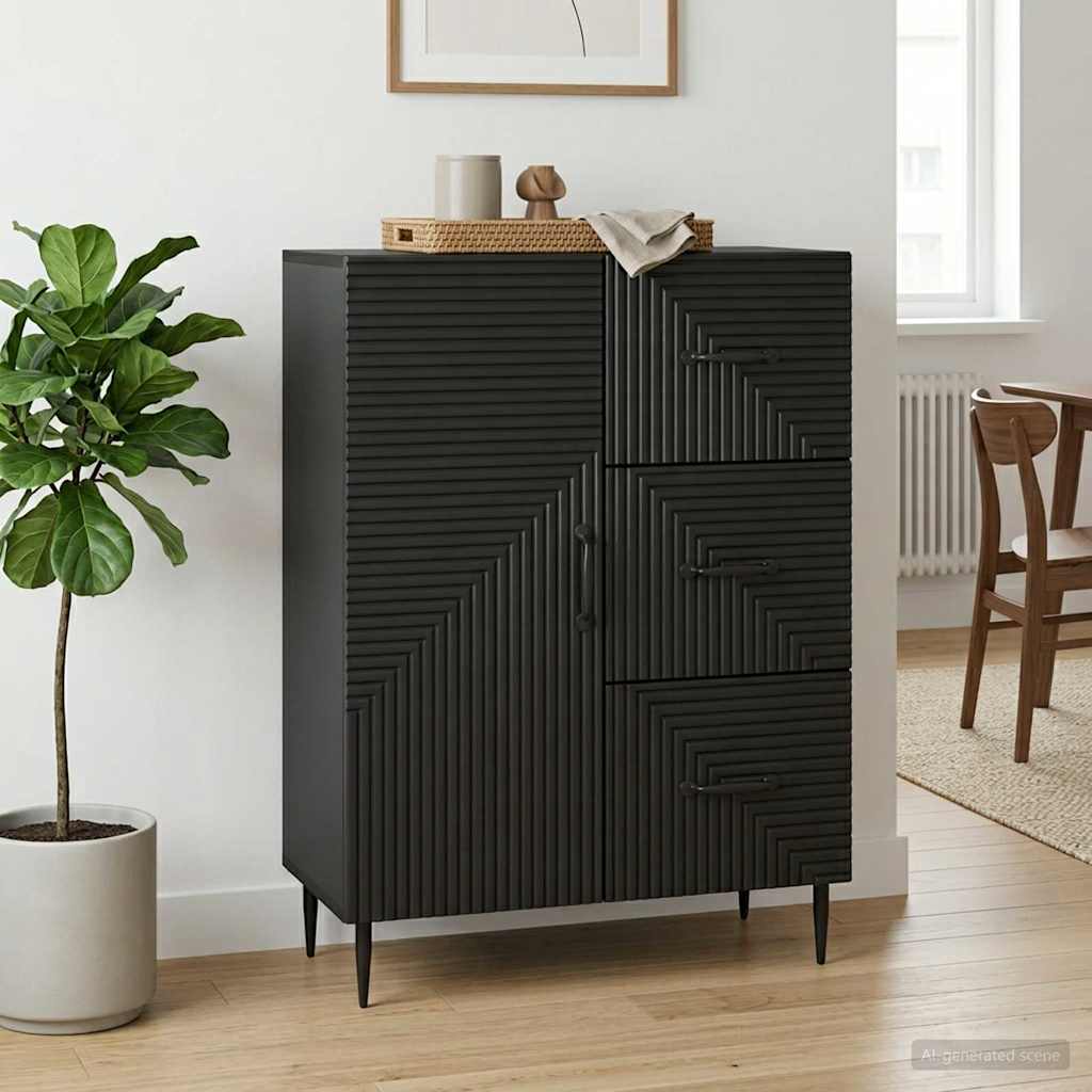 vidaXL Πλαϊνό γραφείο Μαύρο 66 x 34,5 x 89,5 εκ Επεξεργασμένο Ξύλο