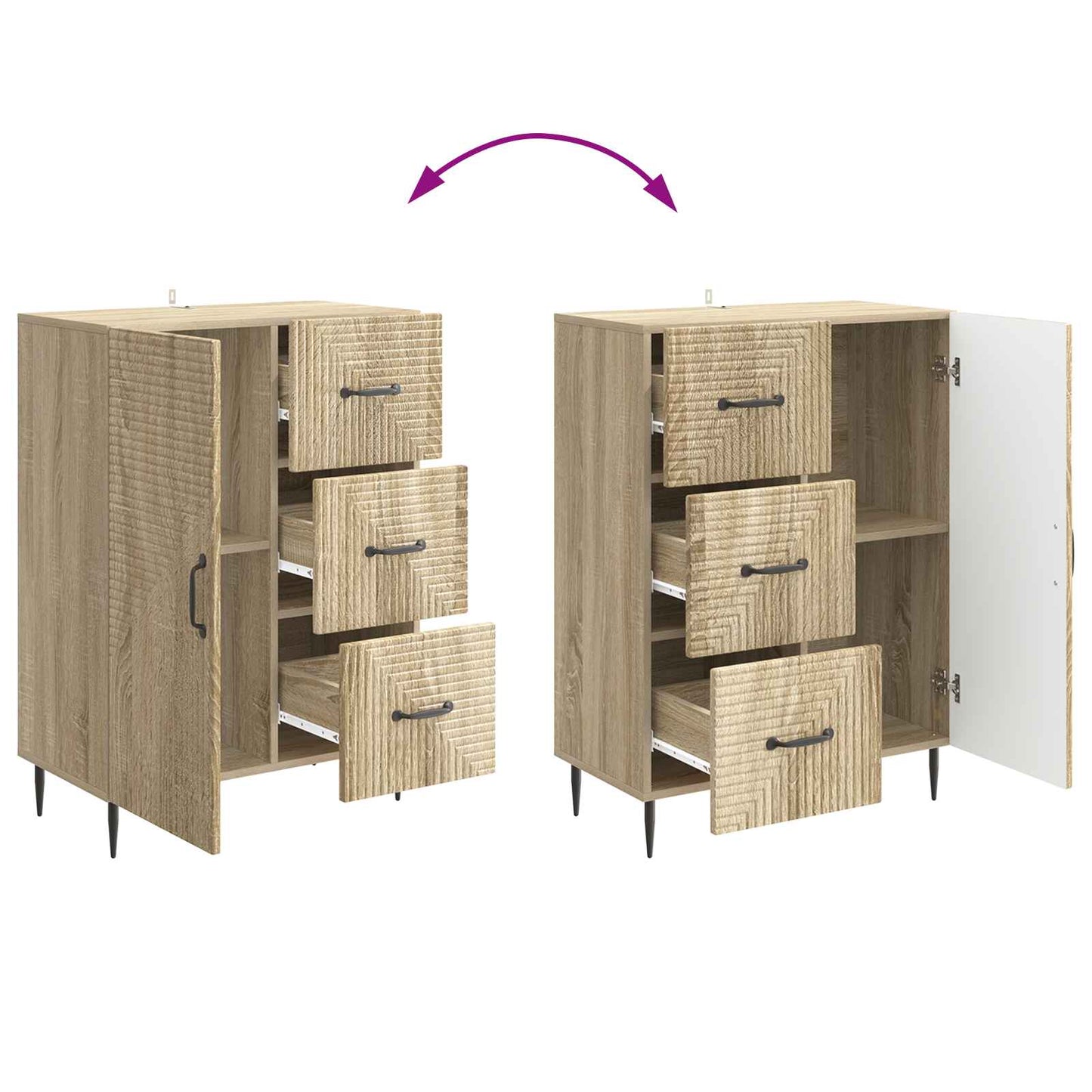 vidaXL Πλαϊνό γραφείο με συρτάρι Sonoma Δρυς 66 x 34,5 x 89,5 εκ