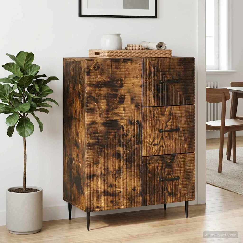vidaXL Πλαϊνό γραφείο Καπνισμένο Ξύλο Δρυός 66 x 34,5 x 89,5 εκ