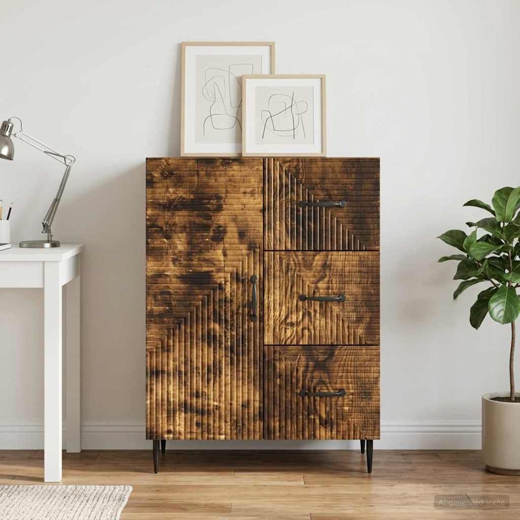 vidaXL Πλαϊνό γραφείο Καπνισμένο Ξύλο Δρυός 66 x 34,5 x 89,5 εκ
