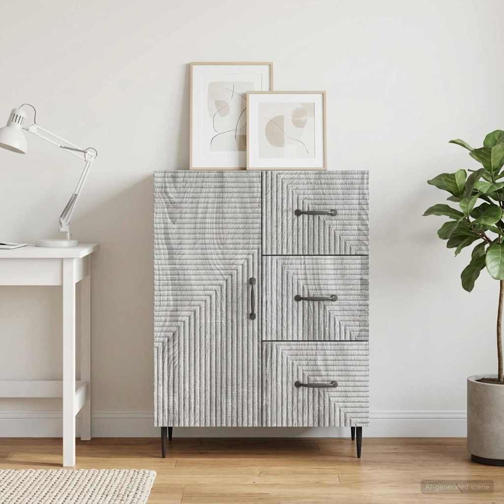 vidaXL Πλαϊνό γραφείο με συρτάρι Γκρι Sonoma 66 x 34,5 x 89,5 εκ