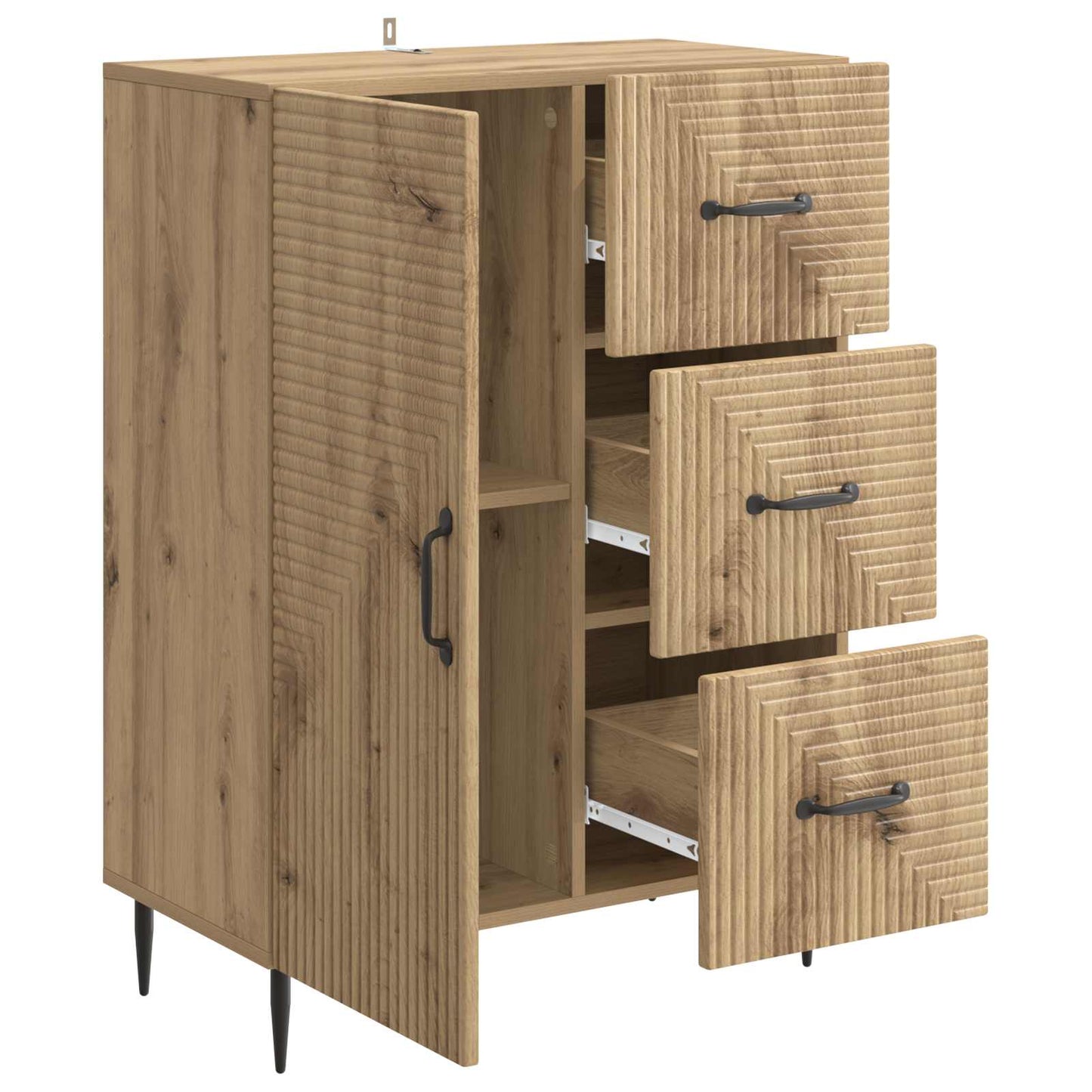vidaXL Πλαϊνό γραφείο Artisan Δρυς 66 x 34,5 x 89,5 εκ