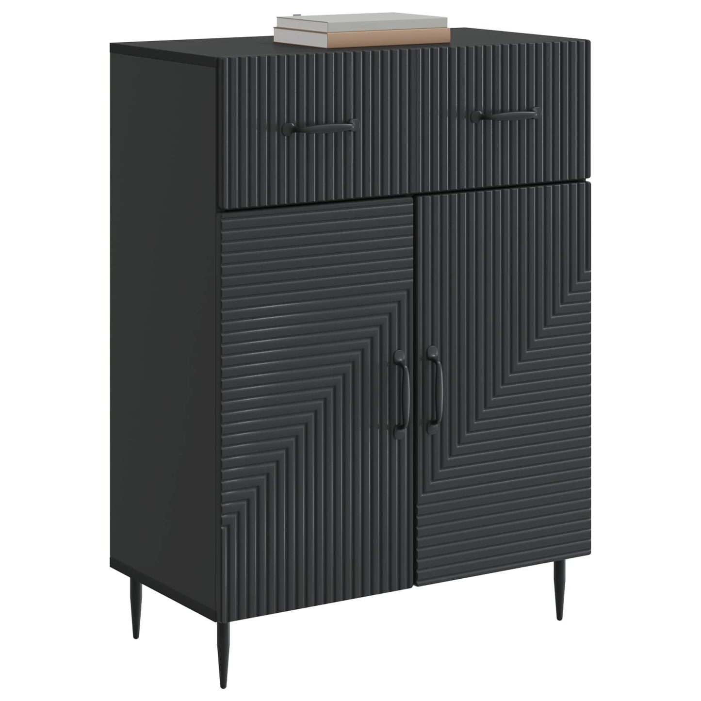 vidaXL Πλαϊνό γραφείο Μαύρο 66 x 34,5 x 89,5 εκ Επεξεργασμένο Ξύλο