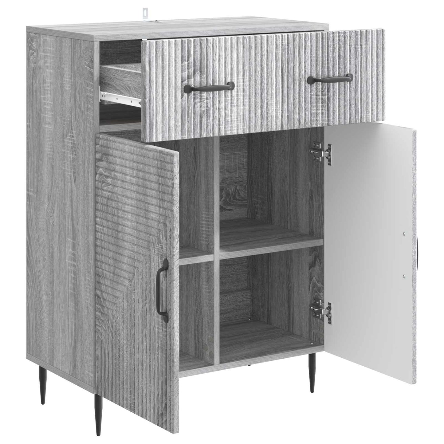 vidaXL Πλαϊνό γραφείο με συρτάρι Γκρι Sonoma 66 x 34,5 x 89,5 εκ