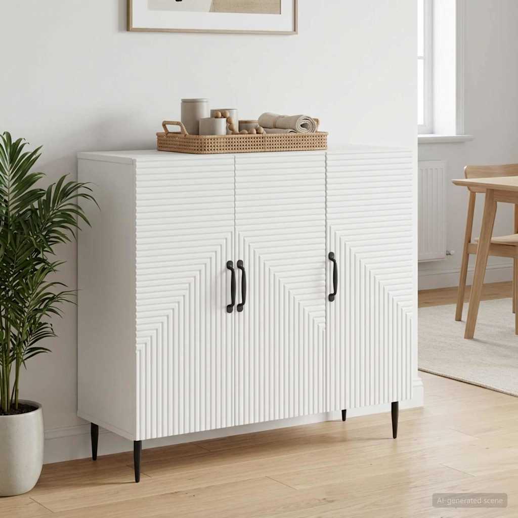 vidaXL Πλαϊνό γραφείο Λευκό 89 x 34,5 x 80 εκ Επεξεργασμένο Ξύλο