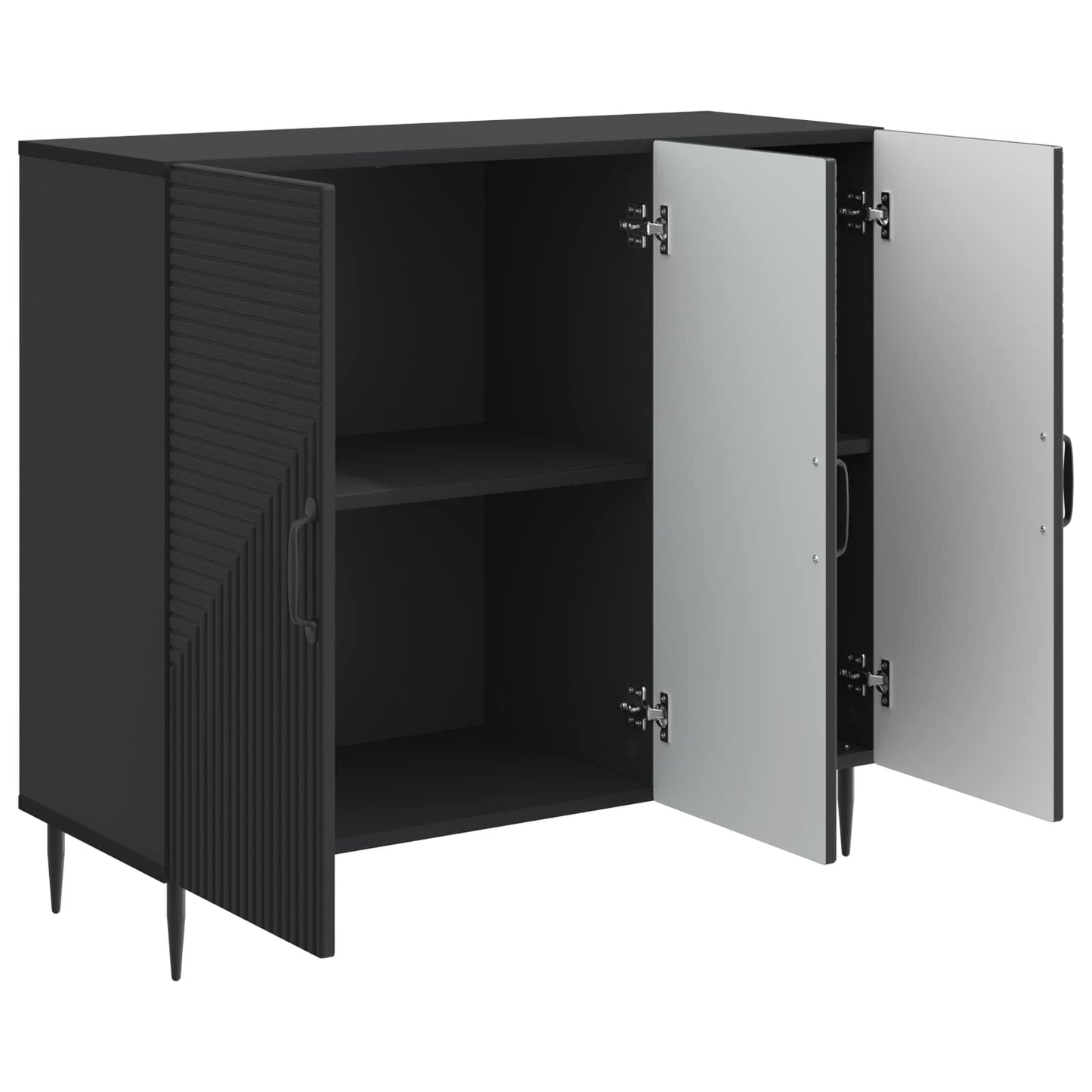vidaXL Πλαϊνό γραφείο Μαύρο 89 x 34,5 x 80 εκ Επεξεργασμένο Ξύλο