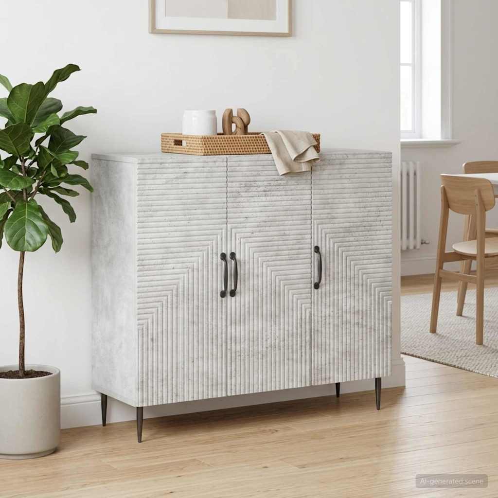 vidaXL Πλαϊνό γραφείο Γκρι Σκυροδέματος 89 x 34,5 x 80 εκ