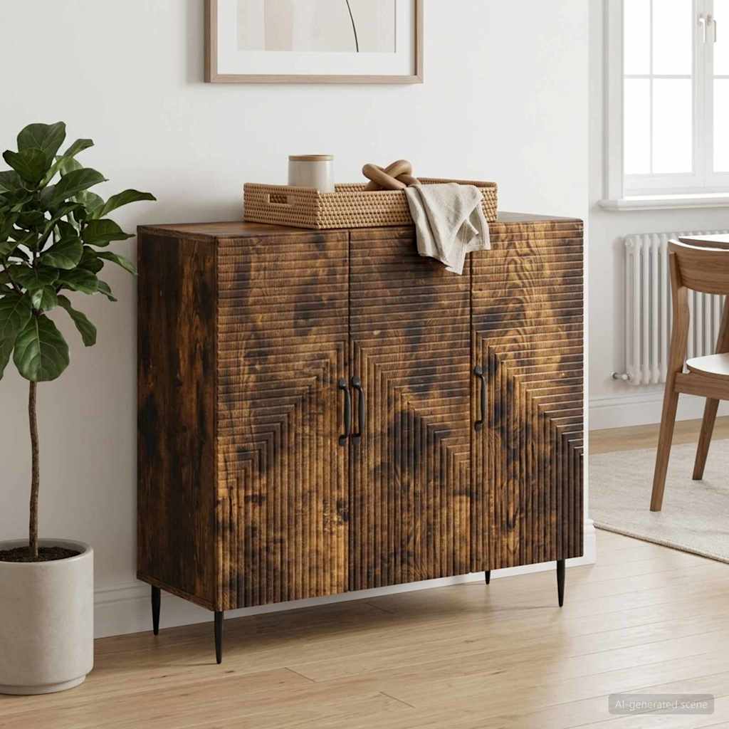 vidaXL Πλαϊνό γραφείο Καπνισμένο Ξύλο Δρυός 89 x 34,5 x 80 εκ