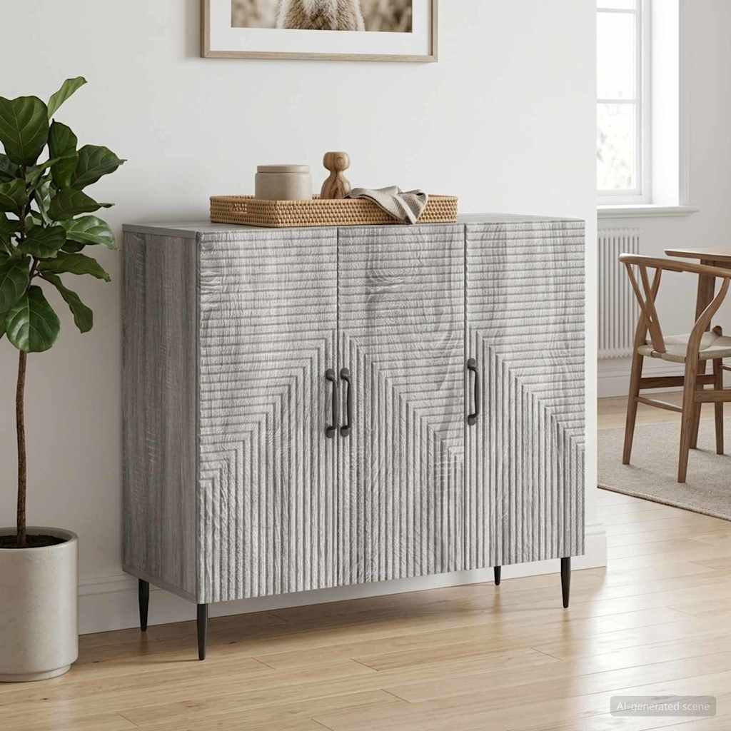 vidaXL Πλαϊνό γραφείο Γκρι Sonoma 89 x 34,5 x 80 εκ Επεξεργασμένο Ξύλο