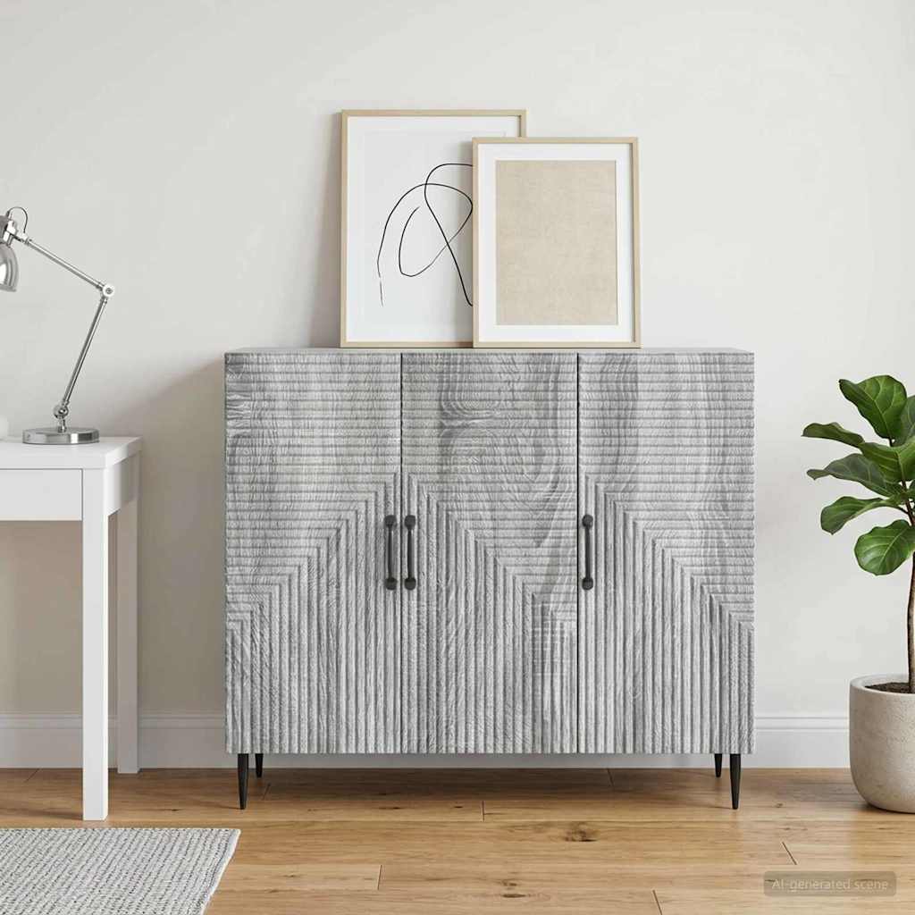 vidaXL Πλαϊνό γραφείο Γκρι Sonoma 89 x 34,5 x 80 εκ Επεξεργασμένο Ξύλο
