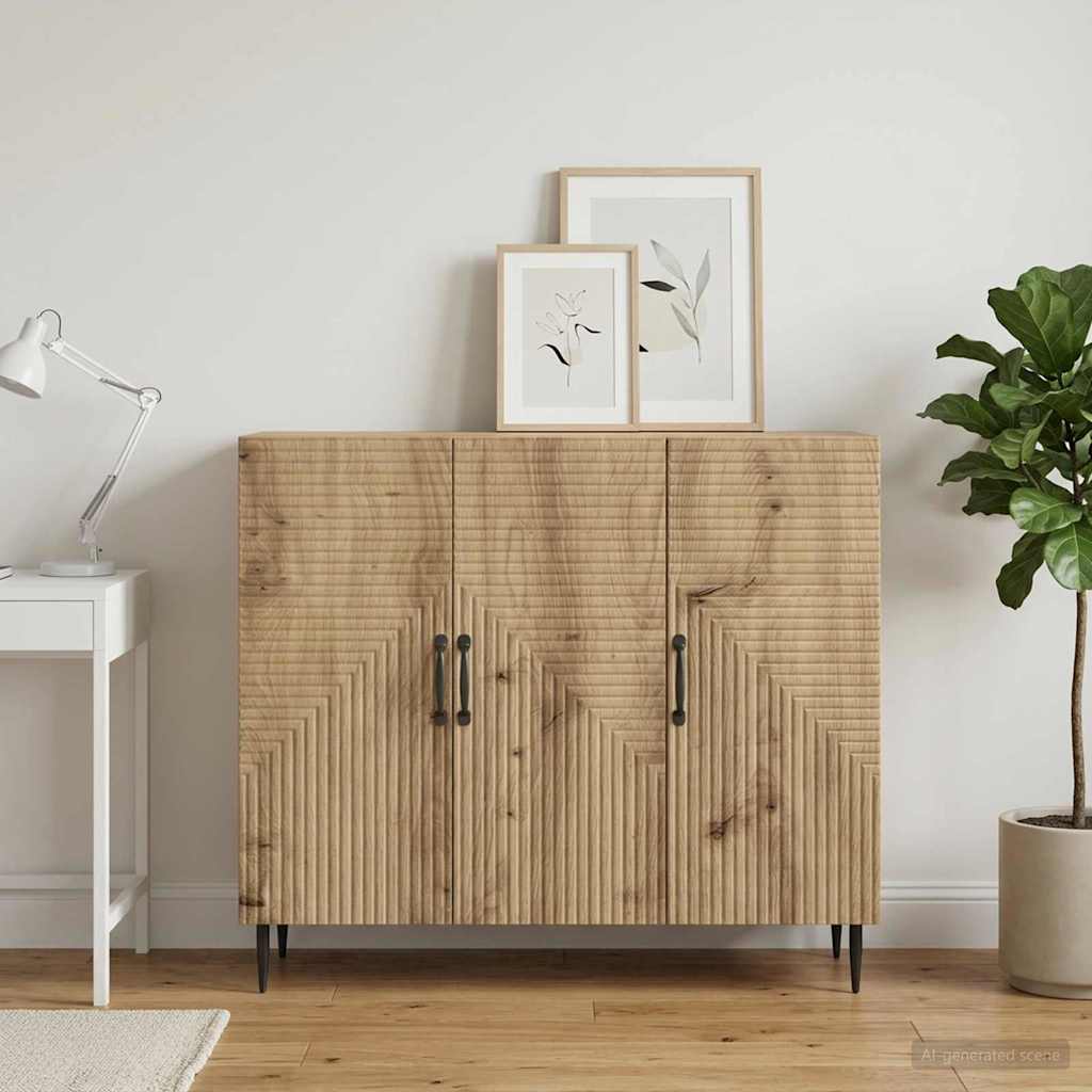 vidaXL Πλαϊνό γραφείο Artisan Δρυς 89 x 34,5 x 80 εκ