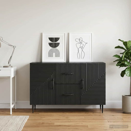 vidaXL Πλαϊνό γραφείο Μαύρο 89 x 34,5 x 60 εκ. Επεξεργασμένο Ξύλο